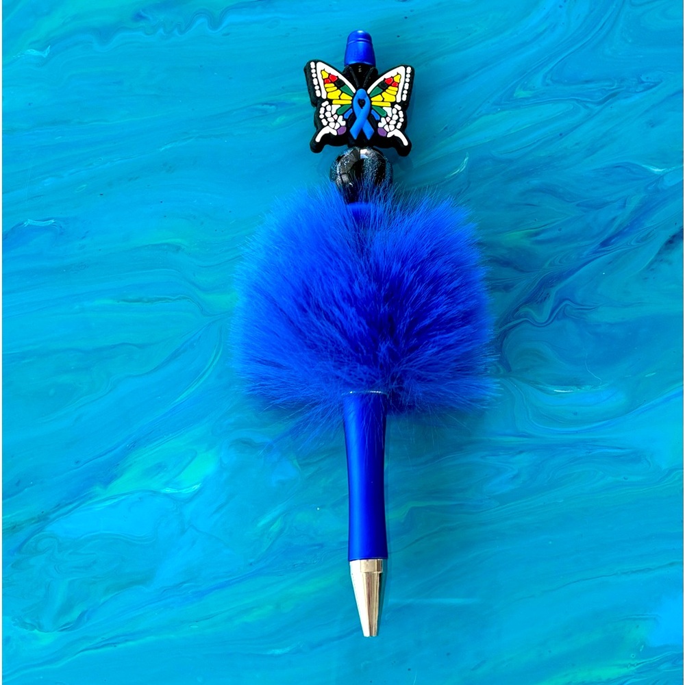 Autism Awareness Fluffy Pen